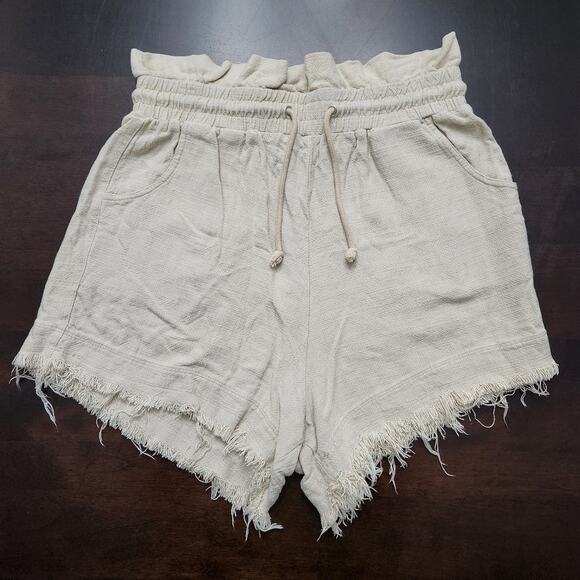 Blank NYC Linen Blend Paper Bag Waist Shorts Size Large - Picture 1 of 4